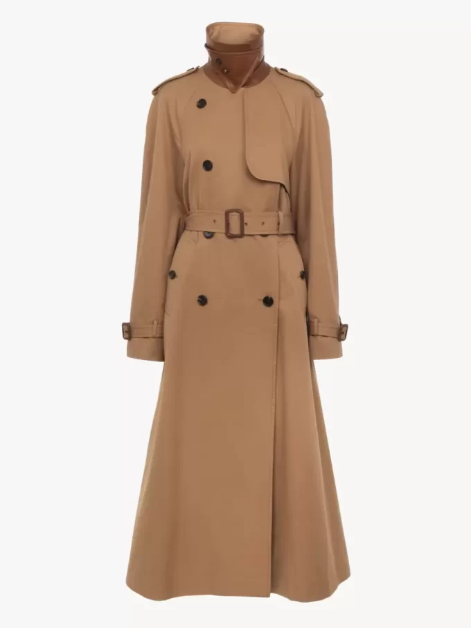 Trench lungo in gabardine di cotone Trench lungo in gabardine di cotone