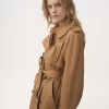 Trench lungo in gabardine di cotone Trench lungo in gabardine di cotone