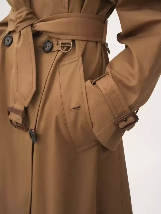 Trench lungo in gabardine di cotone Trench lungo in gabardine di cotone